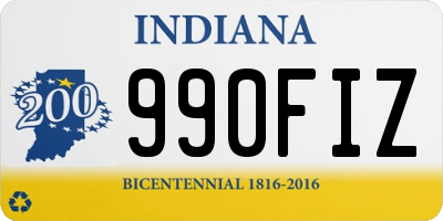 IN license plate 990FIZ