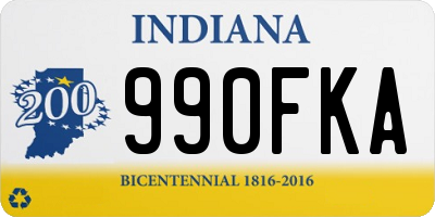 IN license plate 990FKA