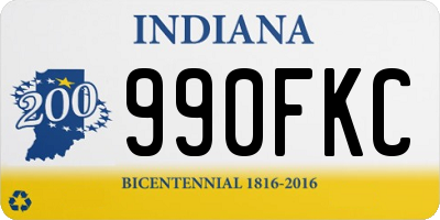 IN license plate 990FKC