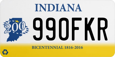 IN license plate 990FKR