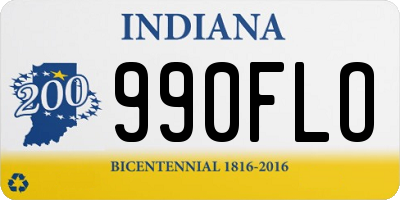 IN license plate 990FLO