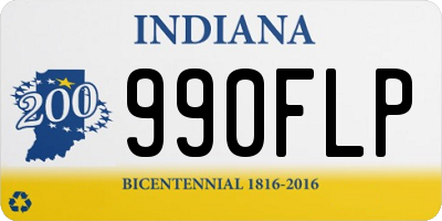 IN license plate 990FLP