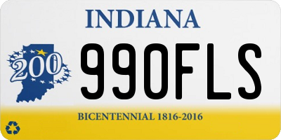 IN license plate 990FLS