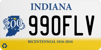 IN license plate 990FLV