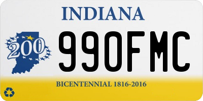 IN license plate 990FMC