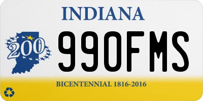 IN license plate 990FMS