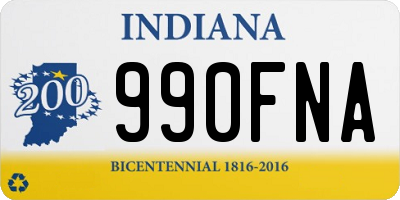 IN license plate 990FNA