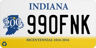 IN license plate 990FNK