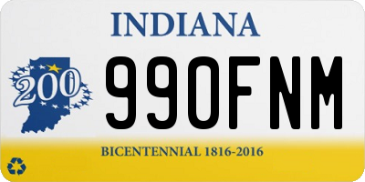 IN license plate 990FNM