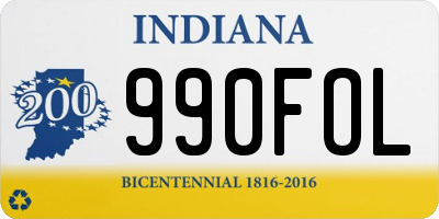 IN license plate 990FOL