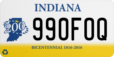 IN license plate 990FOQ