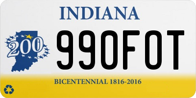 IN license plate 990FOT