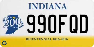 IN license plate 990FQD