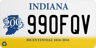 IN license plate 990FQV