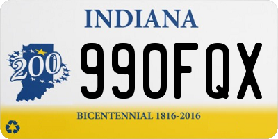 IN license plate 990FQX