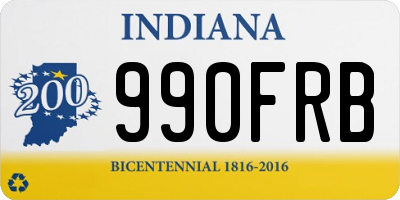 IN license plate 990FRB