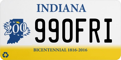 IN license plate 990FRI