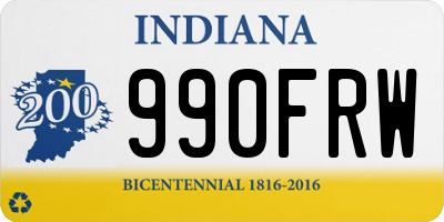 IN license plate 990FRW