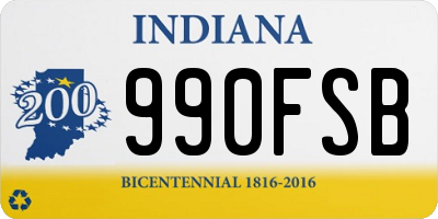 IN license plate 990FSB