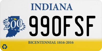 IN license plate 990FSF