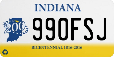 IN license plate 990FSJ