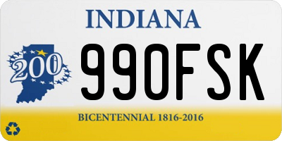 IN license plate 990FSK