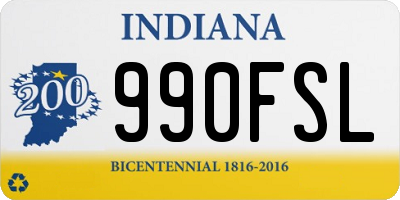 IN license plate 990FSL