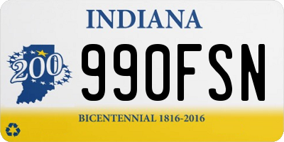 IN license plate 990FSN