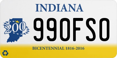 IN license plate 990FSO