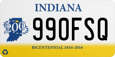 IN license plate 990FSQ