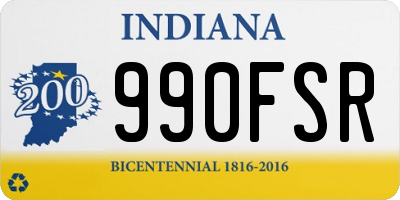 IN license plate 990FSR