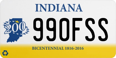 IN license plate 990FSS