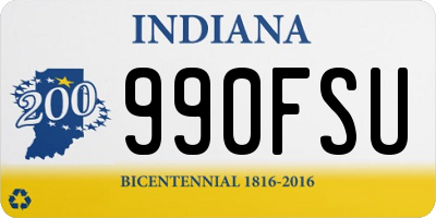 IN license plate 990FSU