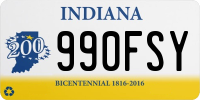 IN license plate 990FSY