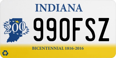 IN license plate 990FSZ