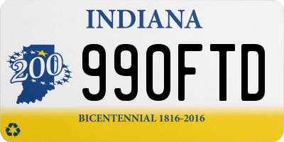 IN license plate 990FTD