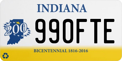 IN license plate 990FTE