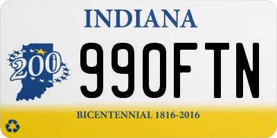 IN license plate 990FTN