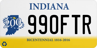 IN license plate 990FTR