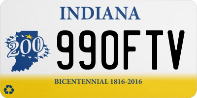 IN license plate 990FTV