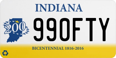 IN license plate 990FTY