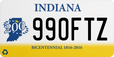 IN license plate 990FTZ