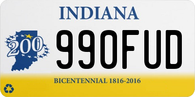 IN license plate 990FUD