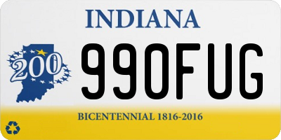 IN license plate 990FUG