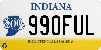 IN license plate 990FUL