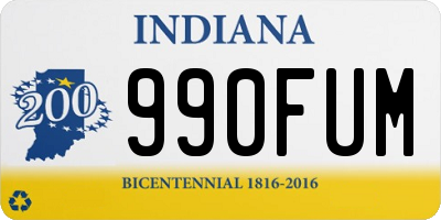 IN license plate 990FUM