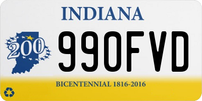 IN license plate 990FVD