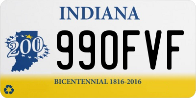 IN license plate 990FVF