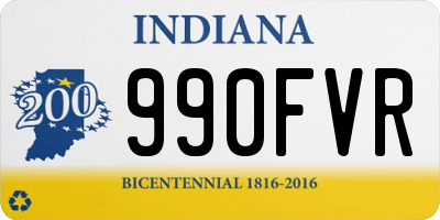 IN license plate 990FVR