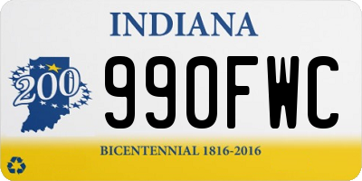 IN license plate 990FWC